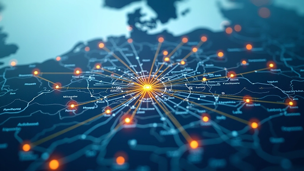 Interaktive Karte des deutschen Logistik-Netzwerks mit vernetzten Verkehrsinfrastruktur-Knoten