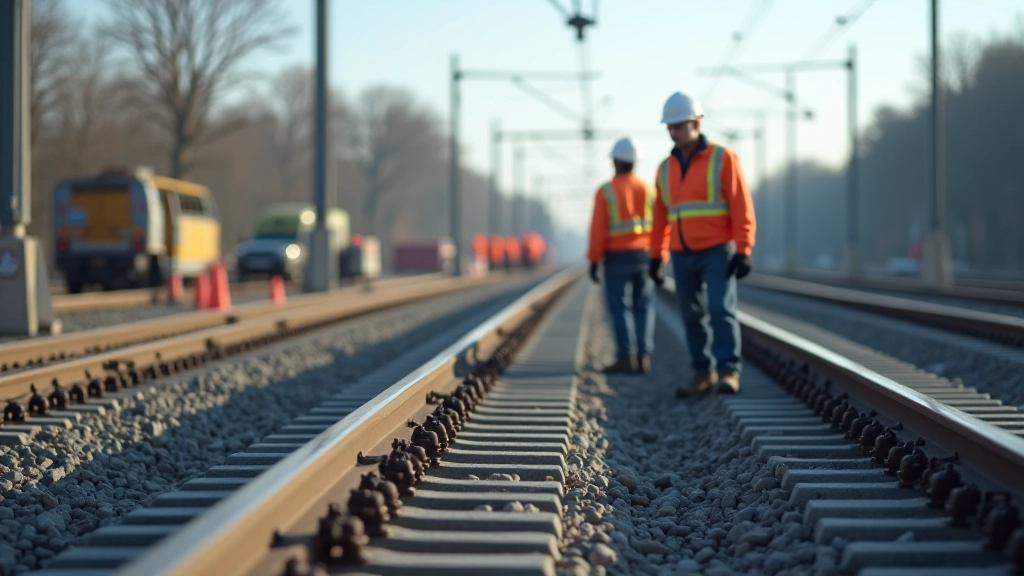 Deutsche Bahn Modernisierungsprojekt, Gleisbauarbeiten, neue Eisenbahn-Infrastruktur, digitale Signalanlage